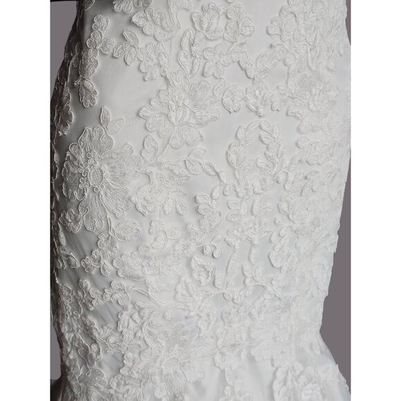 NWOT Ivory Full Lace Fit/Flare Wedding Gown - Mori Lee - Picture 12 of 13